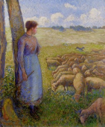 PastoraDaSerra-1887-Redondilha-LuisDeCamoes-Pintura-de-Camille-Pissarro-Shepherdess-And-Sheep-g.jpg